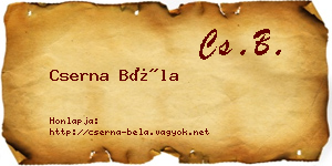 Cserna Béla névjegykártya