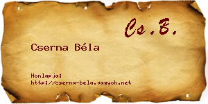 Cserna Béla névjegykártya