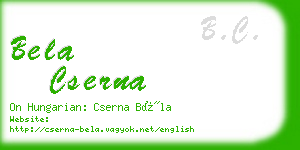 bela cserna business card